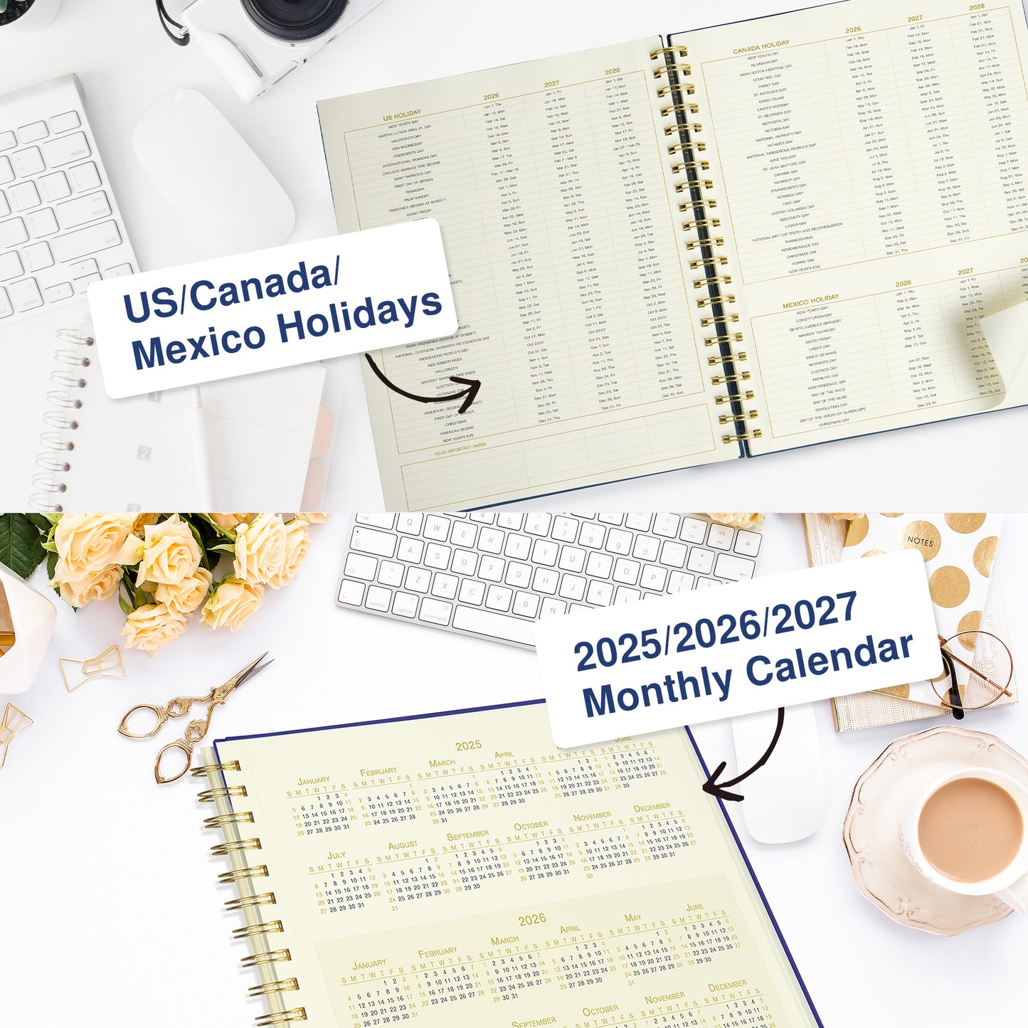 Undated Daily Planner (2025-2027) InspireLux Collection