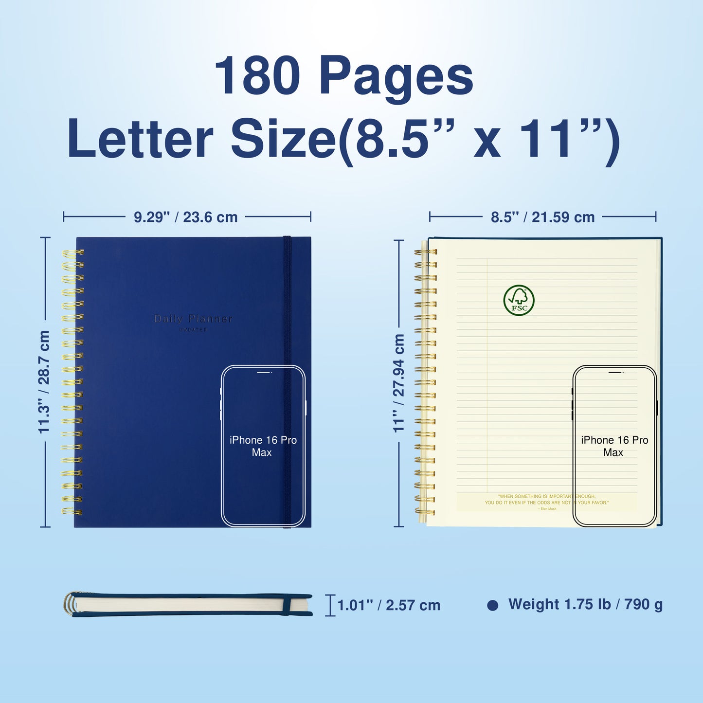 Undated Daily Planner (2025-2027)  InspireLux Collection