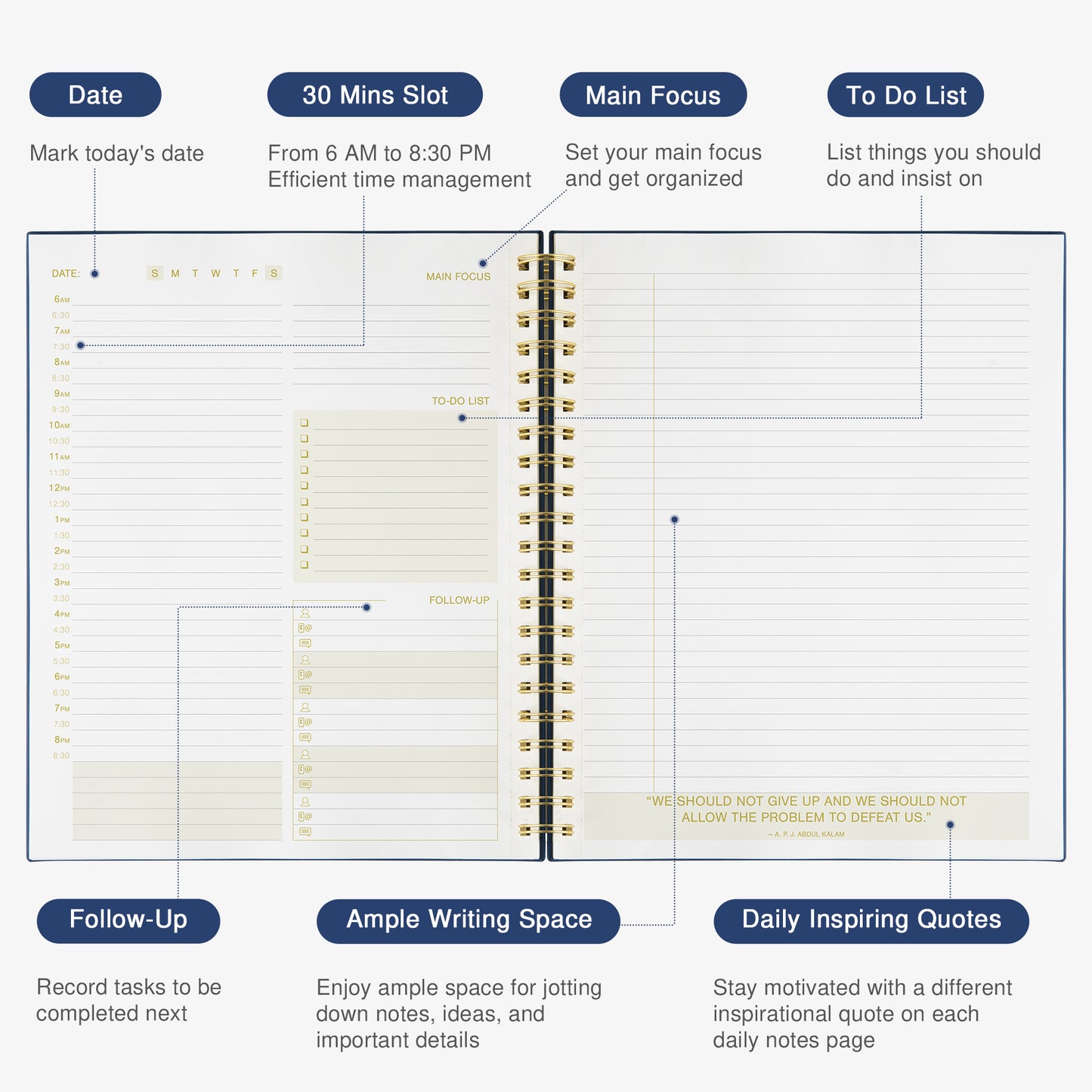 Undated Daily Planner - InspireLux Collection